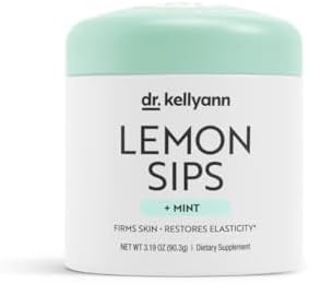 Dr. Kellyann Lemon Sips Citrus Drink Mix (21 Servings) – Lemon Mint Flavor, Sugar-Free Detox, Hydrates & Firms Skin, 1 Pack