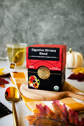 Buddha Teas - Organic Digestive Nirvana Blend - Herbal Tea - For Health & Wellbeing - With Antioxidants & Minerals - Clean Ingredients - Caffeine Free - OU Kosher & Non-GMO - 18 Tea Bags (Pack of 1)