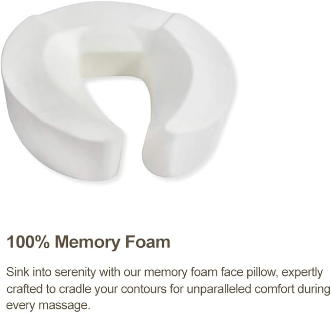 Universal-Size Ergonomic Crescent Memory Foam Face Cushion 632 for Massage Table Chair Headrest (Face Cushion Only) (Memory Foam, Black)