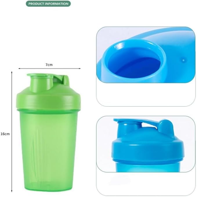 CHNLML Protein Shaker Bottle 400ML/16Oz w. Shaker Ball for Protein Shake, Shaker Bottle with Mixing Ball, Leak-Proof, BPA-Free, for Gym, Workout, Juice Mixer (Pink/Pink Body, 16Oz-400ML-1Bottle)