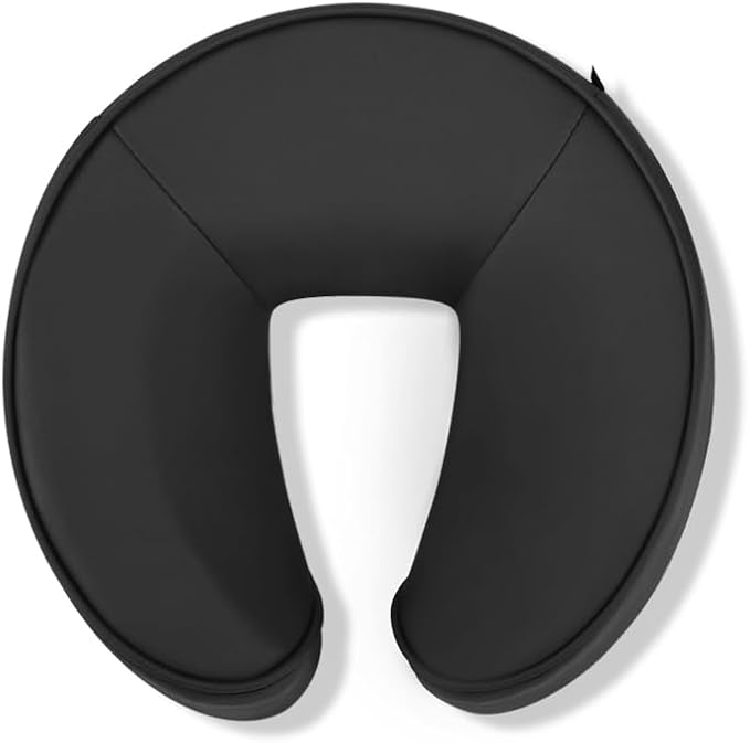 Universal-Size Ergonomic Crescent Memory Foam Face Cushion 632 for Massage Table Chair Headrest (Face Cushion Only) (Memory Foam, Black)