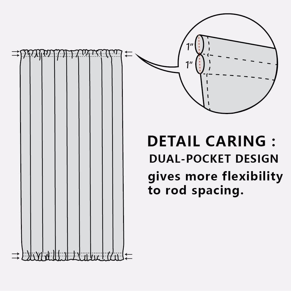 NICETOWN Front Door Curtain - 72 inches Long Faux Linen Door Window Cover for Kitchen Living Room Rod Pocket Sheer Curtains for Entryway/Garage with Tieback, 1 PC, 52 inches Wide, Ivory White