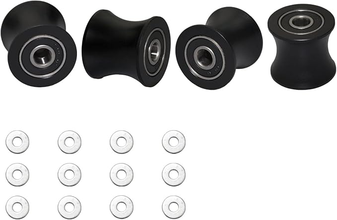 Total Gym Replacement Set of 4 Wheels/Rollers Compatible with Models DLX, DLX II, DLX III, Adv DLX, Pilates, Pilates Pro 2500, 3000, 4000,570, 2000 (Black)