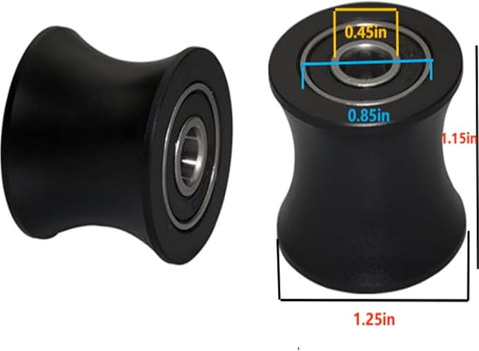 Total Gym Replacement Set of 4 Wheels/Rollers Compatible with Models DLX, DLX II, DLX III, Adv DLX, Pilates, Pilates Pro 2500, 3000, 4000,570, 2000 (Black)