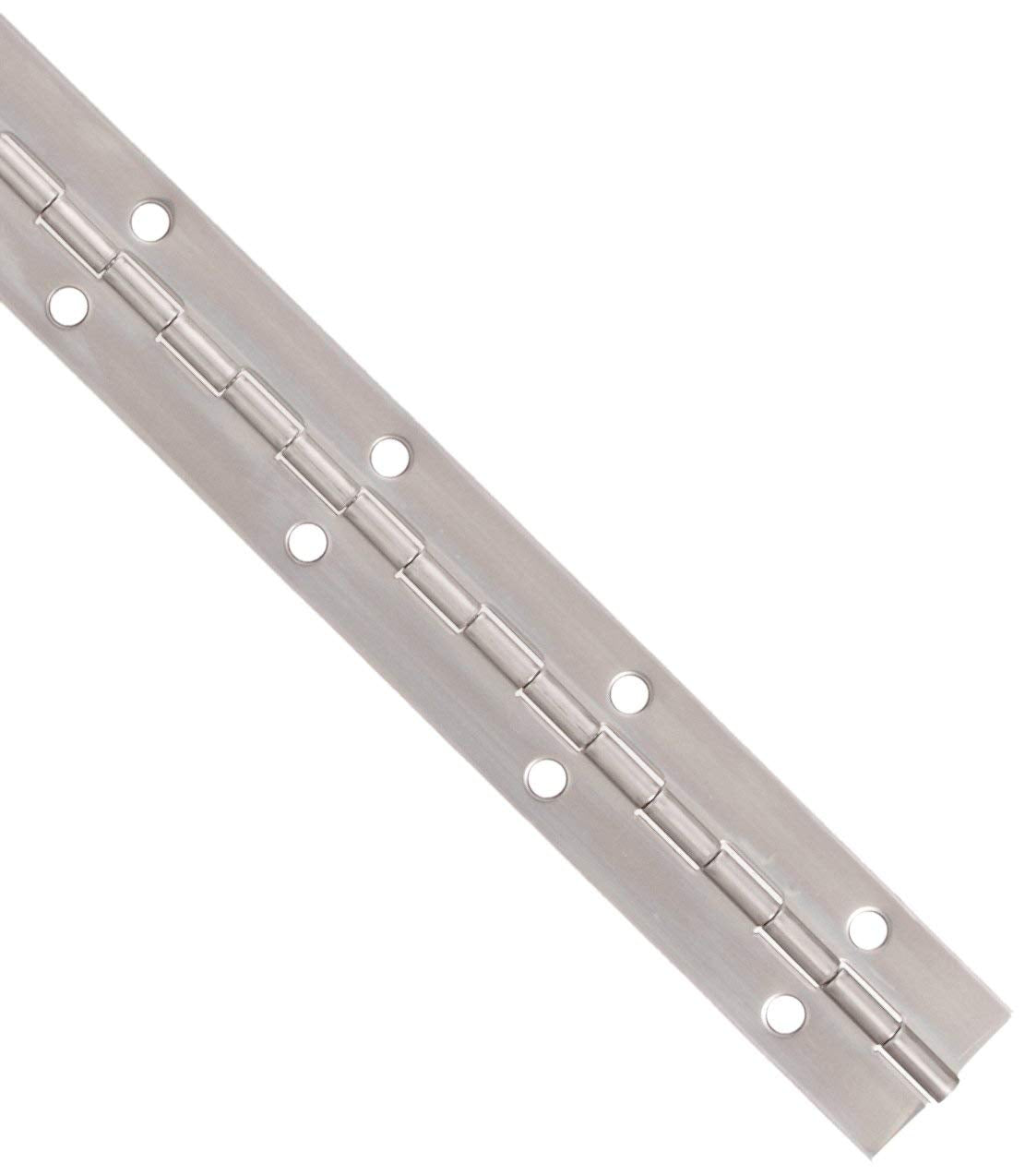 Stainless Steel Continuous Hinge with Hole, Bright Annealed Finish (3 Feet Long, 1-1/2 Inches Wide)