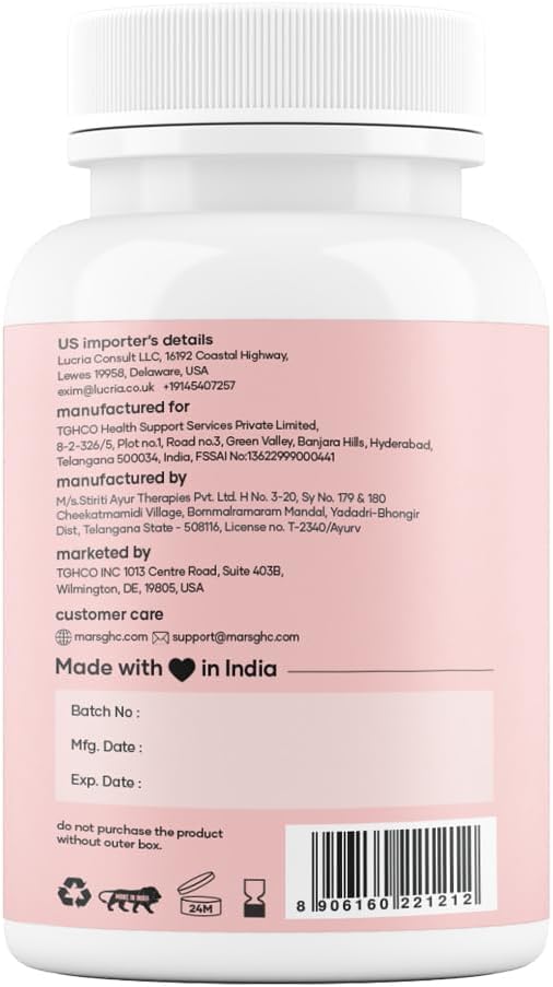 Mars Fat Burn Capsules with Psyllium Husk, Moringa & Dandelion Root – Herbal Blend for Active Routine (Pack of 1)