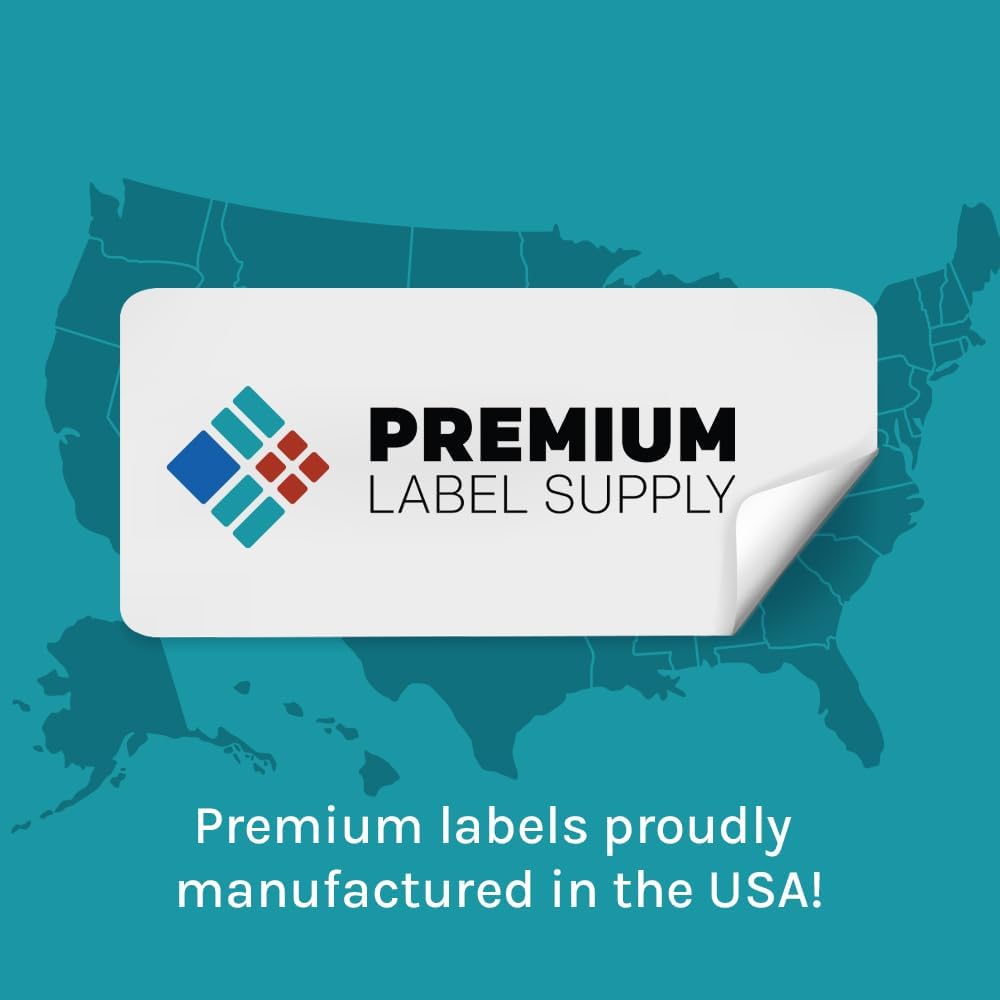 Premium Label Supply Bright Neon Color Fluorescent Sticker Labels - 1.5" x 1.5" Square Labels - (Fluorescent Green, 600 Labels)
