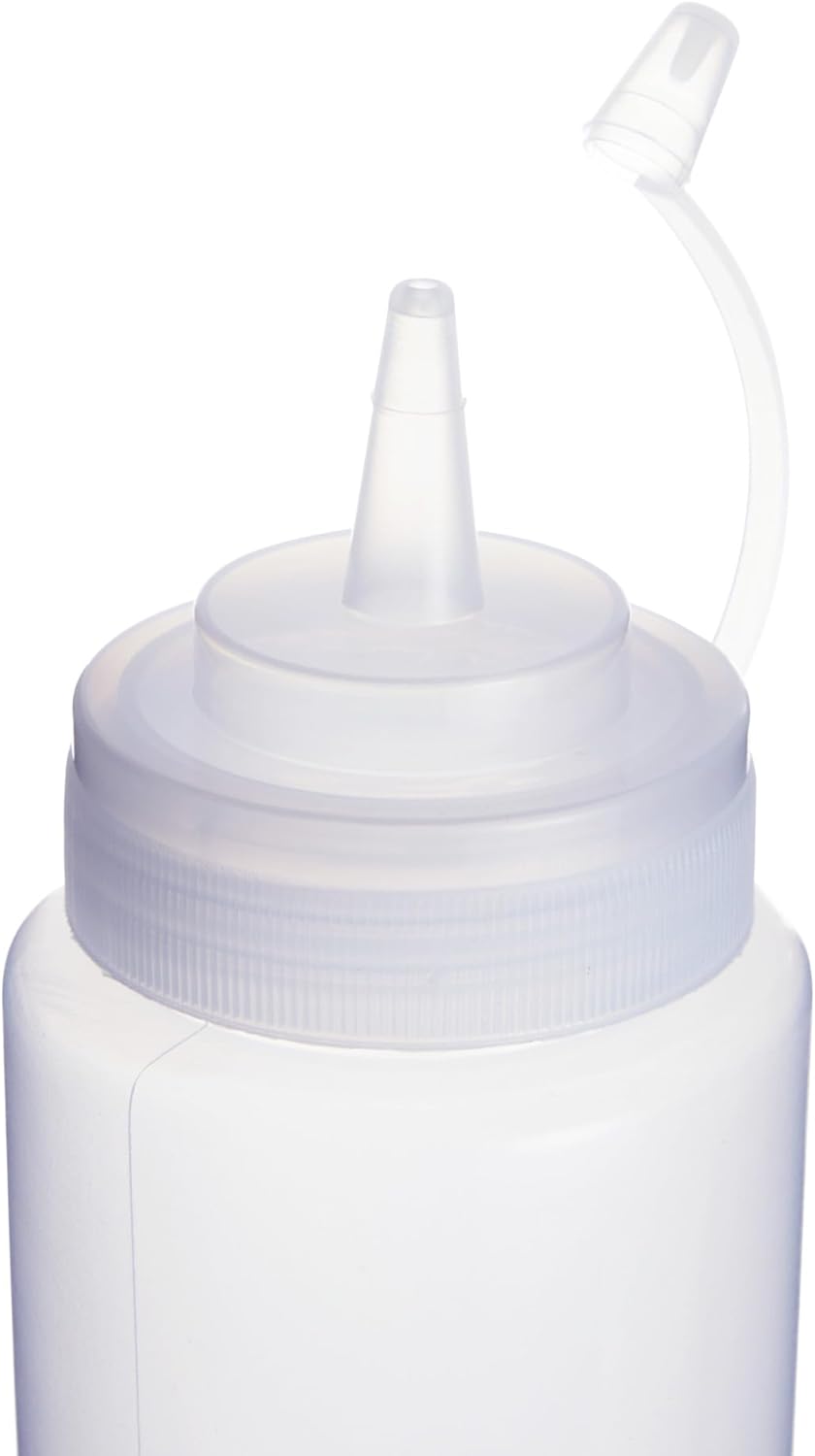 Stockroom Plus Condiment Squeeze Bottles - 24 oz, Clear, 6-Pack - Plastic Squeeze Bottle Set for Sauces & Condiments with Squirt Caps - Leak-Proof Reusable Sauce Containers