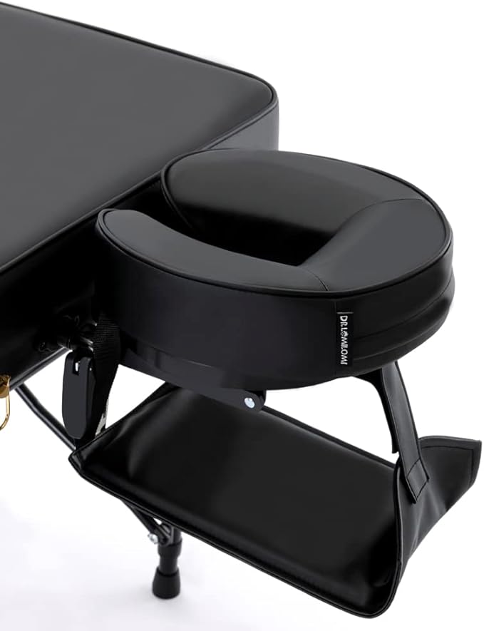 Universal-Size Ergonomic Crescent Memory Foam Face Cushion 632 for Massage Table Chair Headrest (Face Cushion Only) (Memory Foam, Black)
