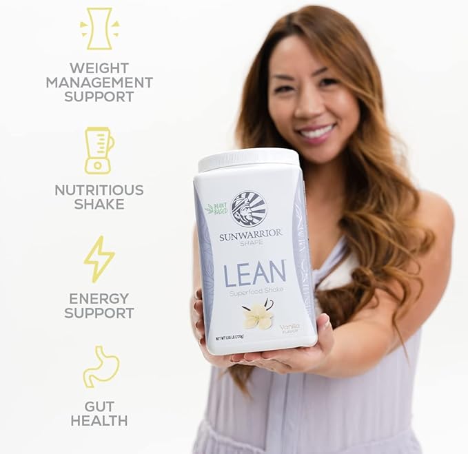 Sunwarrior Vegan Protein Superfood Shake Meal Replacement Organic Protein Supplement | Gluten Free Non-GMO Dairy Free Sugar Free Low Carb Plant Based Protein | Vanilla 20 Servings | Shape Lean