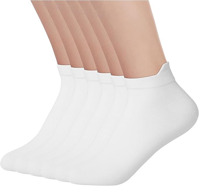 Men's Red Socks Ankle Socks Comfortable White/Black Casual With Heel Tab,Chinese New Year Socks, Size 6-10 (6 pairs)