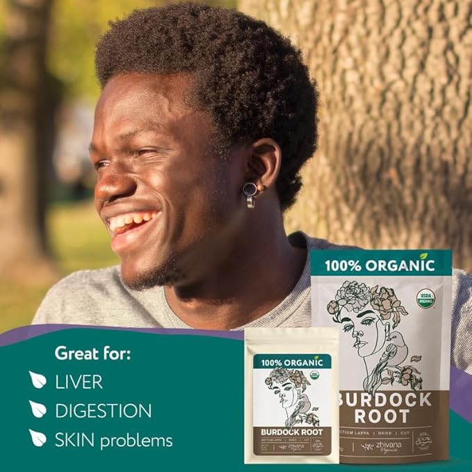 Premium Burdock Root Organic (4oz.) โ Great Burdock Tea Loose - Raiz de Bardana Organica โ Support Digestion, Liver, Gut Health