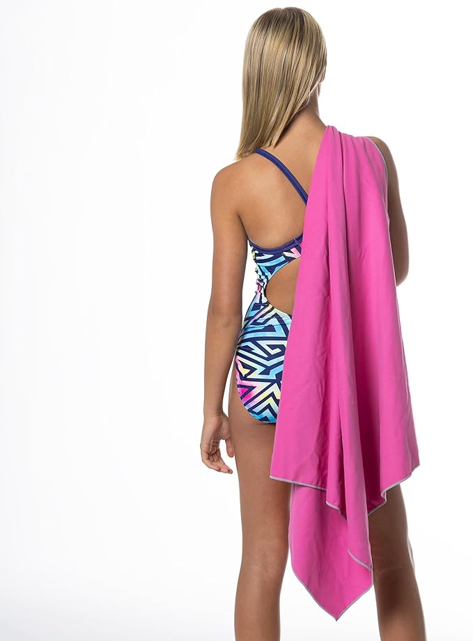Flow Hydro Sport Towel - Quick Dry Swimming Towels in Microfiber for Swim, Pool, Triathlon, and Other Water Sports in Medium, Extra Large, and Hooded Sizes (Pink, X-Large (72" x 40"))