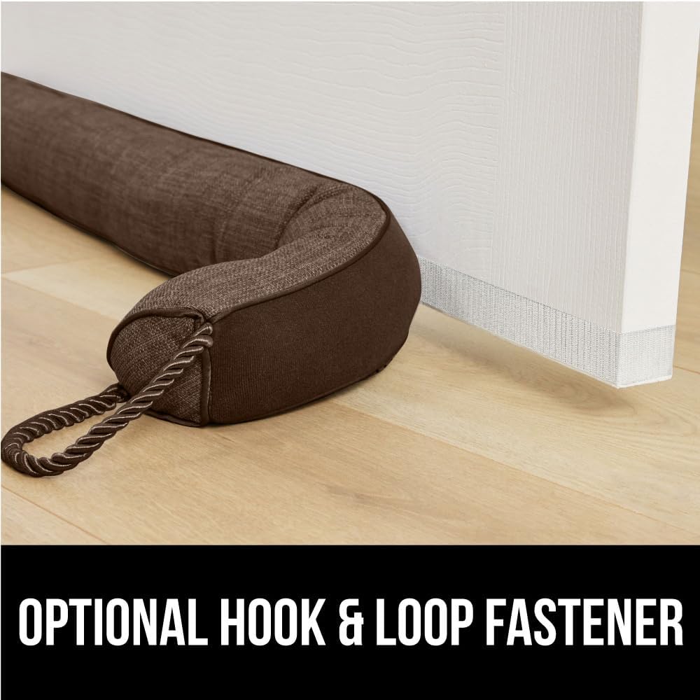 GORILLA GRIP Door Draft Stopper for Bottom of Doors, Weather Stripping Seal Blocks Hot Air, Noise, Bugs, Keeps Cold AC in, Sound Proofing Easy Install Gap Filler, Home Essentials, 38 Inch, Brown