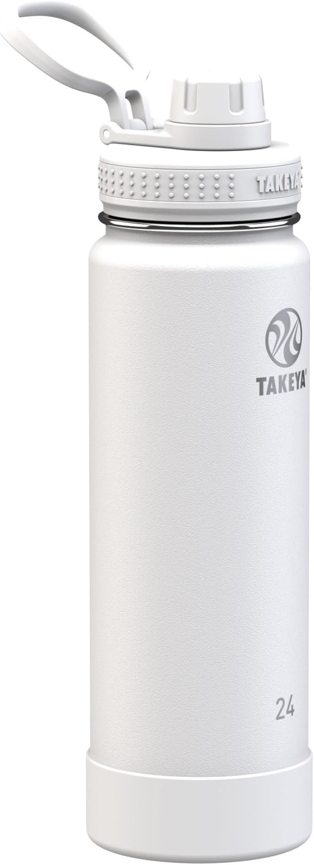 Takeya Actives Water Bottle with Spout Lid - Bottle with Double Stainless Steel Insulation - Dishwasher Safe & BPA-Free - Bottle with Spout Lid & Removable Bumper - 24 oz, Arctic