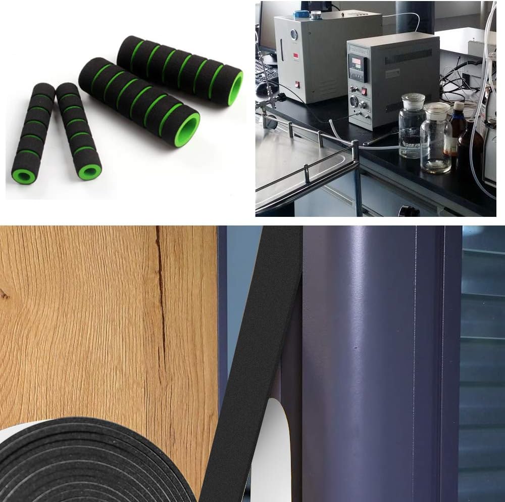 2 Rolls Foam Seal Tape for Door Window Seal Insulation, 3/4in Wx1/8in T Soundproof and Shockproof Weather Stripping, Single Sided Door Seal, Cold Air and Draft Closed Cell Seal Strip, Single 16FT