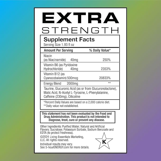 5-Hour Energy Extra Strength Shots Variety Pack, 30 Count (1.93 fl oz) - Tropical Burst, Hawaiian Breeze, Watermelon Flavors