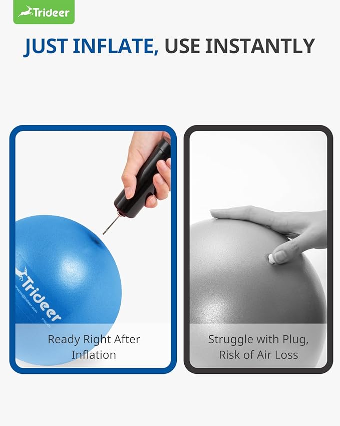 Trideer Pilates Ball - 7-8 inch with Pump, Small Core Ball for Yoga, Barre, Physical Therapy