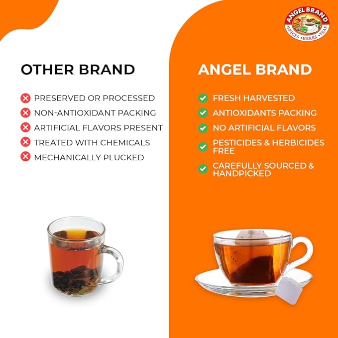 Angel Brand Soursop Tea Bags 25 Natural Tea Bags for Health Benefits and Immune Support, Famous in Jamaican Culture - Graviola Leaves Give Taste, Vitamins & Minerals