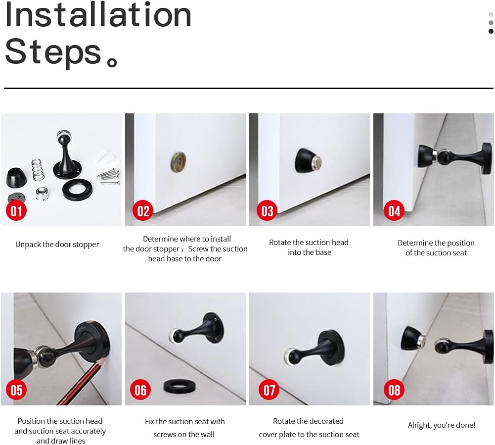 YAGU Door Stopper 1 Pack Magnetic, Zinc Alloy Brushed Bronze Door Stops Catch Holder Wall Floor Mounted, Magnet Metal Soft-Catch