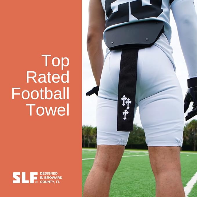 SLEEFS Black Gothic Cross Thin Football Towel
