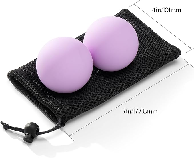 Massage Lacrosse Balls for Myofascial Release,Yoga Deep Tissue Massage,Trigger Point Therapy and Foot Plantar Fasciitis,Muscle Soreness Massager Ball (2 Packs) (Blue)