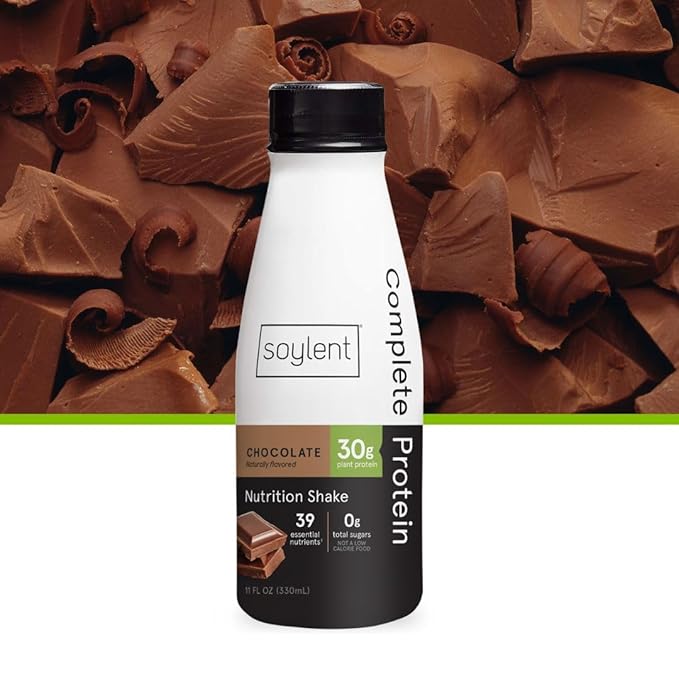 Soylent Chocolate High Protein Shake, 30g Complete Protein, Vegan, Dairy Free and 0g Sugar, Ready to Drink Protein Drinks, 11 Oz, 36 Pack