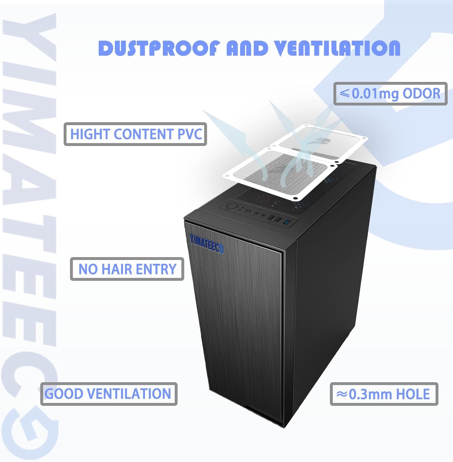 140mm Fan Filter PC Dust Filter Computer Fan Grills Dust Mesh Magnetic Frame PC Case Cover Dustproof PVC 50 Mesh(PVC, Gentleman Aesthetic, 140 * 140mm, 2pcs, White)