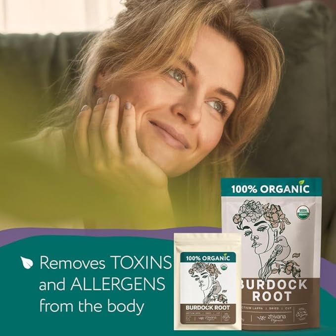 Premium Burdock Root Organic (4oz.) โ Great Burdock Tea Loose - Raiz de Bardana Organica โ Support Digestion, Liver, Gut Health