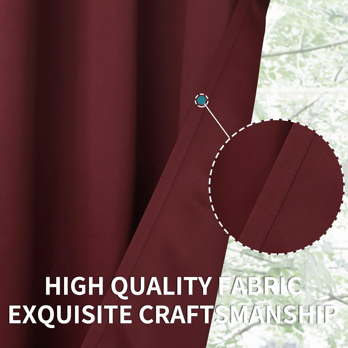 BGment Burgundy Blackout Curtains 72 Inch Length 2 Panels for Living Room - Thermal Insulated Drapes with Rod Pocket Privacy Christmas Decor for Dining Bedroom, 52 x 72 Inch