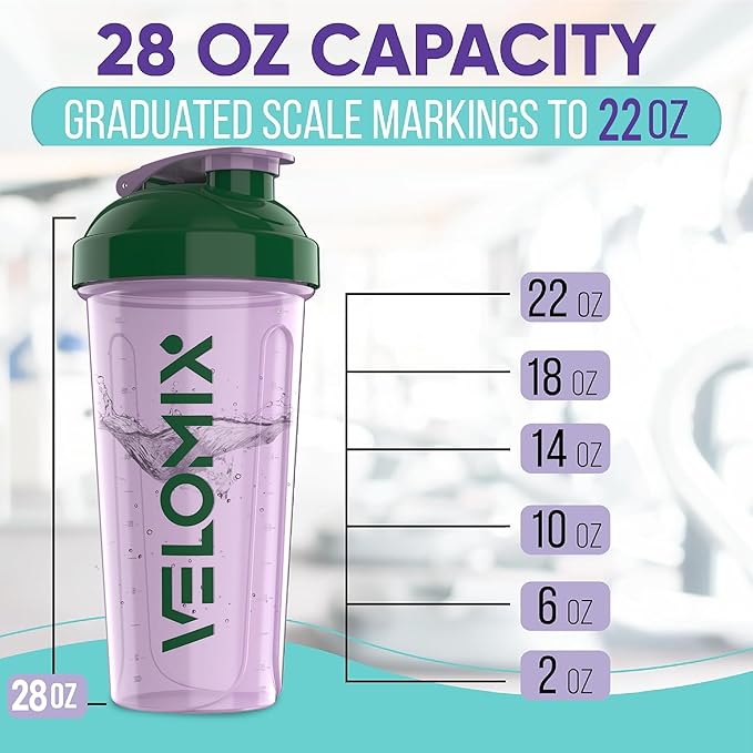 '-2 Pack- 28 oz Protein Shaker Bottles for Protein Mixes - 2x Wire Whisk | Leak Proof Shaker Cups for Protein Shakes | Protein Shaker Bottle Pack (Flower Set)