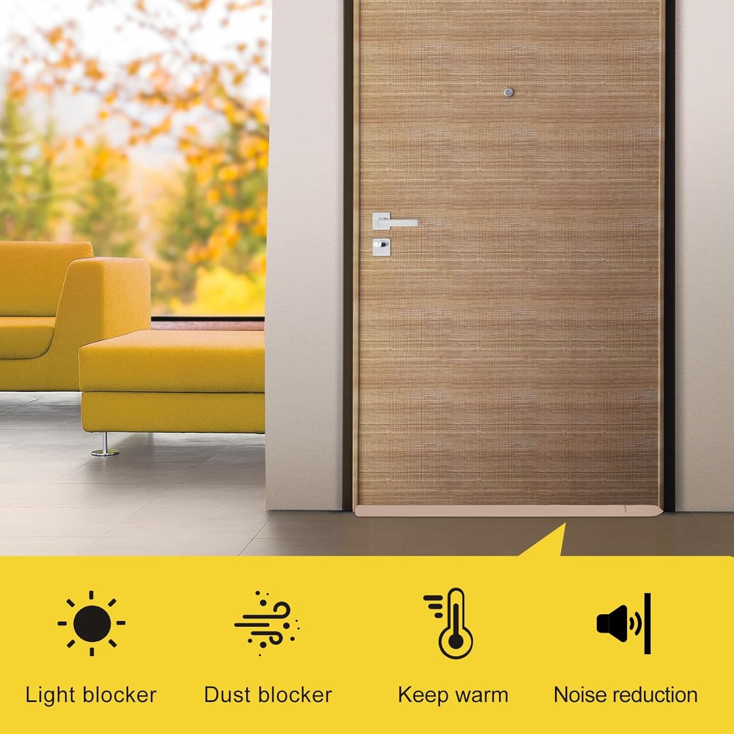 fowong Door Draft Stopper 30" to 36" Adjustable Draft Stopper for Bottom of Doors, Soundproofing Noise Blocker, Easy to Install, Pink