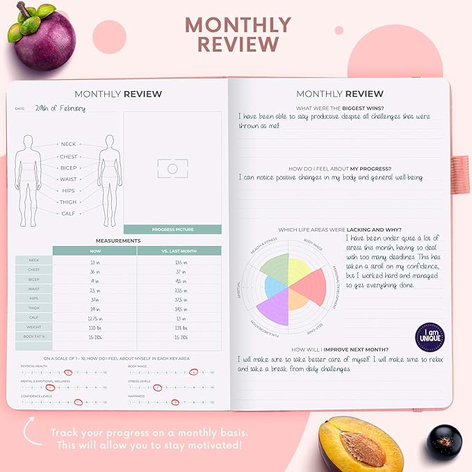 Clever Fox Wellness Planner - Weekly & Daily Health and Wellness Log, Food Journal & Meal Planner Diary for Calorie Counting, Notebook for Medical Condition Tracking, A5-Sized - Light Pink