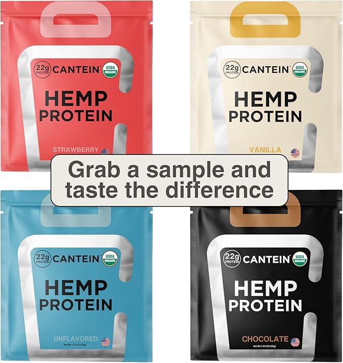 Organic Hemp Protein, Vegan Protein Powder, Clean Plant Based Protein Powder, Non Dairy Protein, Lactose Free Natural Protein, Gluten Free- 20 Servings, Strawberry