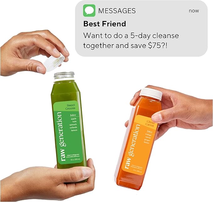 Raw Generation Cleanse for 2 – Two 5-Day Lower Sugar Cleanses for You & A Partner | Boost Digestion & Eliminate Bloating | Less Sugar & 35gProtein Daily | Gut, Colon, Liver