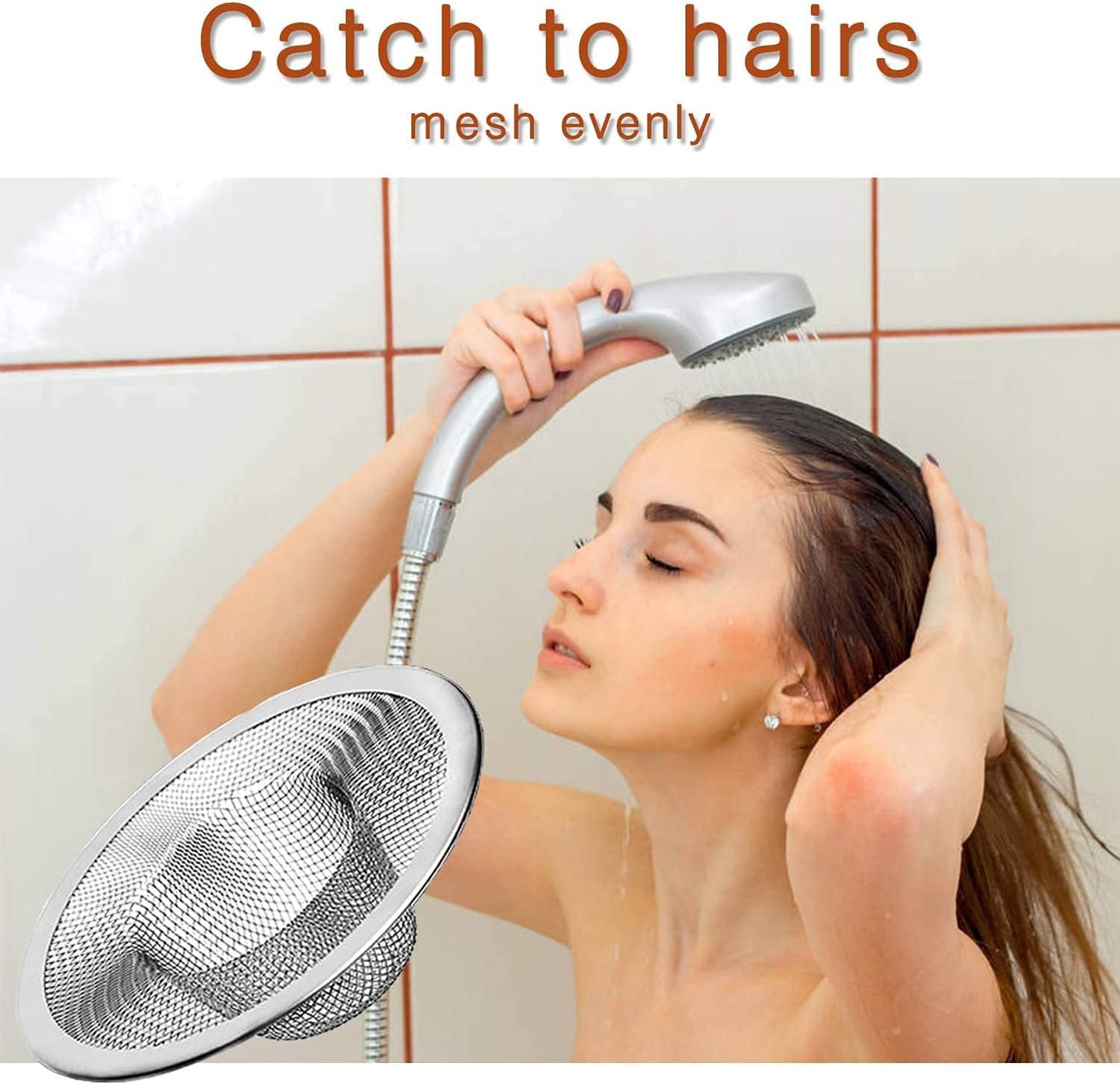 Heavy Duty Stainless Steel Slop Basket Filter Trap Mesh Metal Sink Strainer Perfect for Kitchen Sink/Bathroom Bathtub Wash Basin Floor Drain Balcony Drain Hole Utility (2.75" 100pcs)