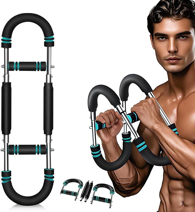 Twister Arm Trainer, 60-110lb Adjustable Arm Exercise Equipment, Chest Workout Equipment,Strength Training Machine,Portable Power Twister Bar,Portable Spring Resistance for Home Workout Equipment