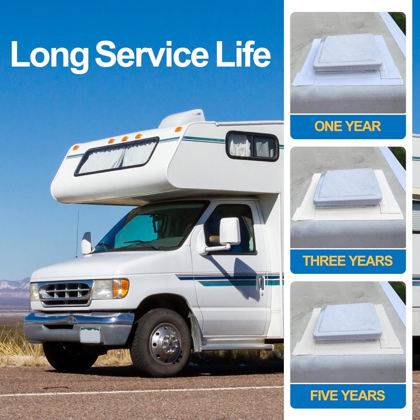 RV Roof Sealant Tape White, 4 Inch x 50 Feet RV Repair Roof Sealer Seal Tape UV-Resistant Waterproof Sealant Tape for RV Repair, Camper, Trailer, Boat Sealing, Leaking Roof, Window