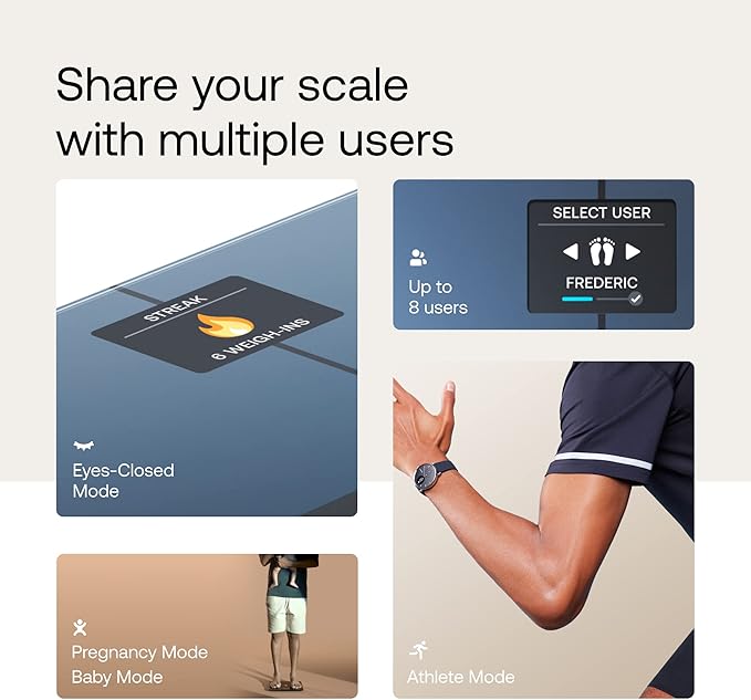 WITHINGS Body Smart - Accurate Scale for Body Weight and Fat Percentage, Body Composition Wi-Fi and Bluetooth Weight Scale, Baby Weight Scale, Smart Scale Apple Health Compatible, Bathroom Scale