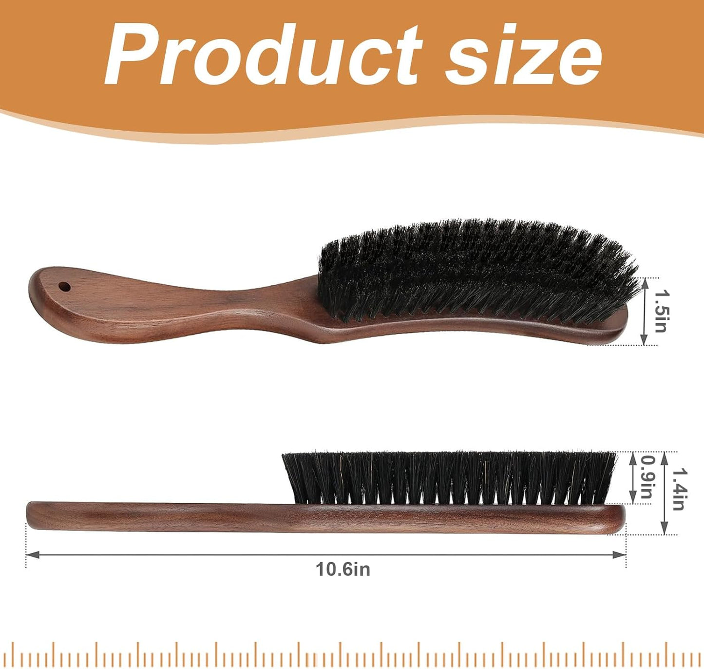 2 PCS Wood Felt Brush,Large Black Walnut Wood Handle Boar Bristle Lint Brush,Suitable for Felted Hats,Suits,Cashmere,Wool,Velvet,Suede and Pet Hair for Men
