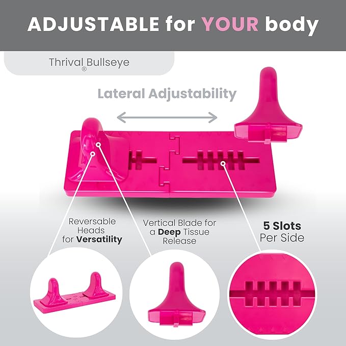 Thrival Bullseye - Precision Psoas Muscle Release Tool for Hip Flexor, Back, Hamstring, Glute, Iliacus, and Neck Pain - Deep Tissue, Trigger Point, and Myofascial Release - Pink