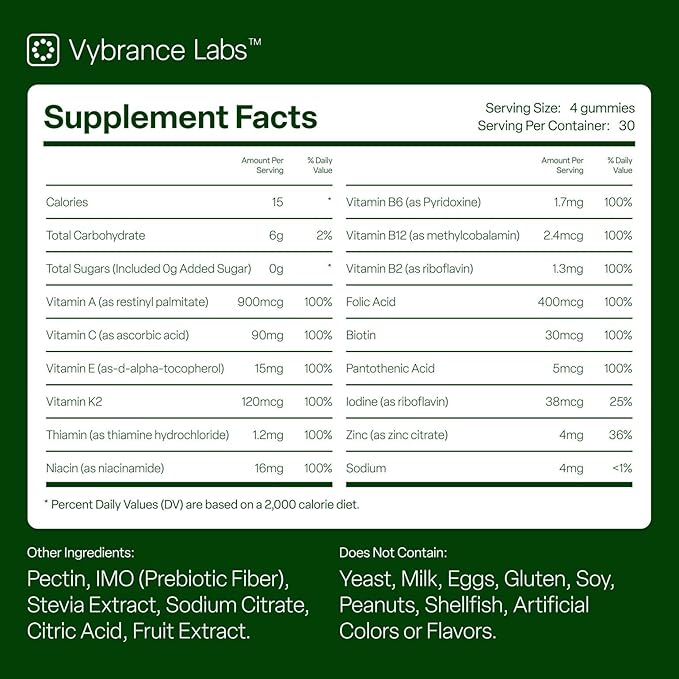 Daily Greens Gummies – Vegan, Sugar-Free Superfood Blend with Prebiotics, Probiotics & Enzymes | Gut & Immune Support, Natural Energy | Mixed Berry Flavor | 120 Gummies | Non-GMO, Gluten-Free