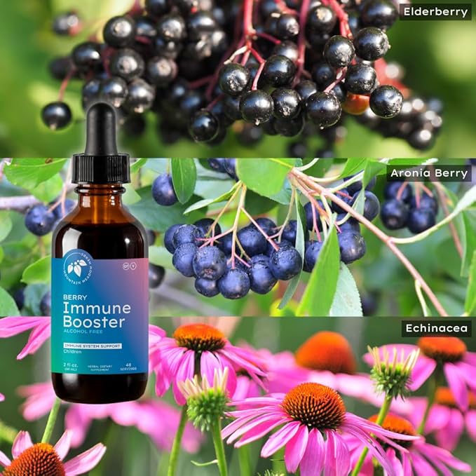 Mountain Meadow Herbs Berry Immune Booster for Kids Immune Support, with Elderberry and Echinacea - 2oz.