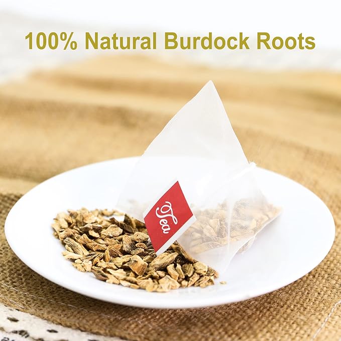 FullChea - Burdock Root Tea Bags, 40 Teabags, 2.5g/bag - Premium Burdock Root - Non-GMO - Naturally Caffeine-free Herbal Tea - Aid in Digestion & Improving Liver Health