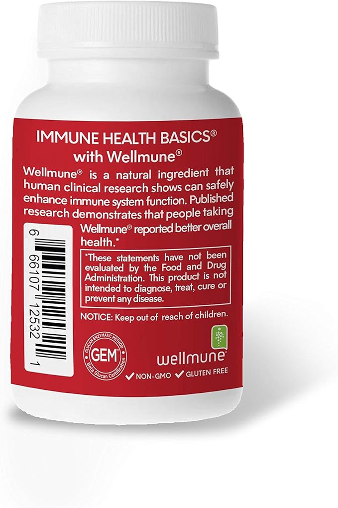 Ultra Strength Immunity - Clinically Proven Immune Support - Wellmune Highly Purified Beta Glucan - Gluten-Free, Non-allergenic, Non-GMO and Vegan Capsules - 30 Capsules, 250 mg
