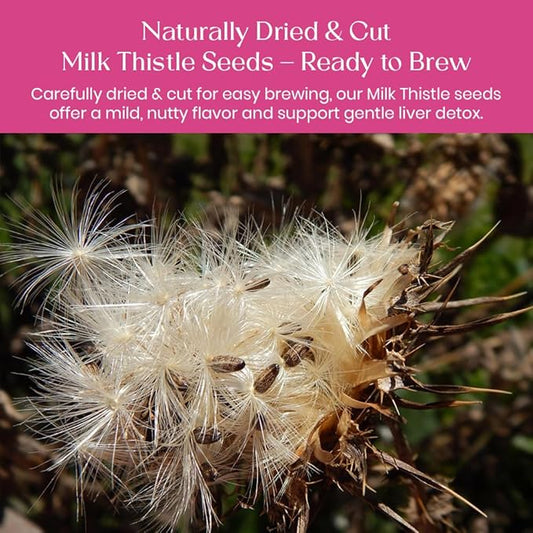 BlendArt Teas - Milk Thistle Seeds Herbal Tea - 100 Count - Pyramid Tea Bag | For Liver Detox support | Reduce inflammation | Refreshing Peppermint with lemon flavour - Caffeine Free | Ziplock Pouch