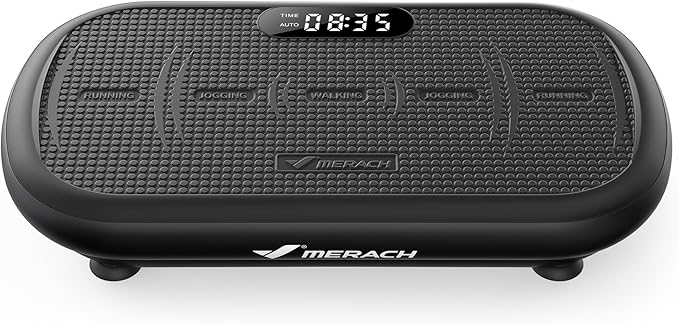 MERACH Vibration Plate Exercise Machine, Vibration Plate 440 Lbs Capacity, Bluetooth and Silicone Pedal, Stimulate Deep Fat, Vibration Plate for Lymphatic Drainage, Vibrating for Weight Loss