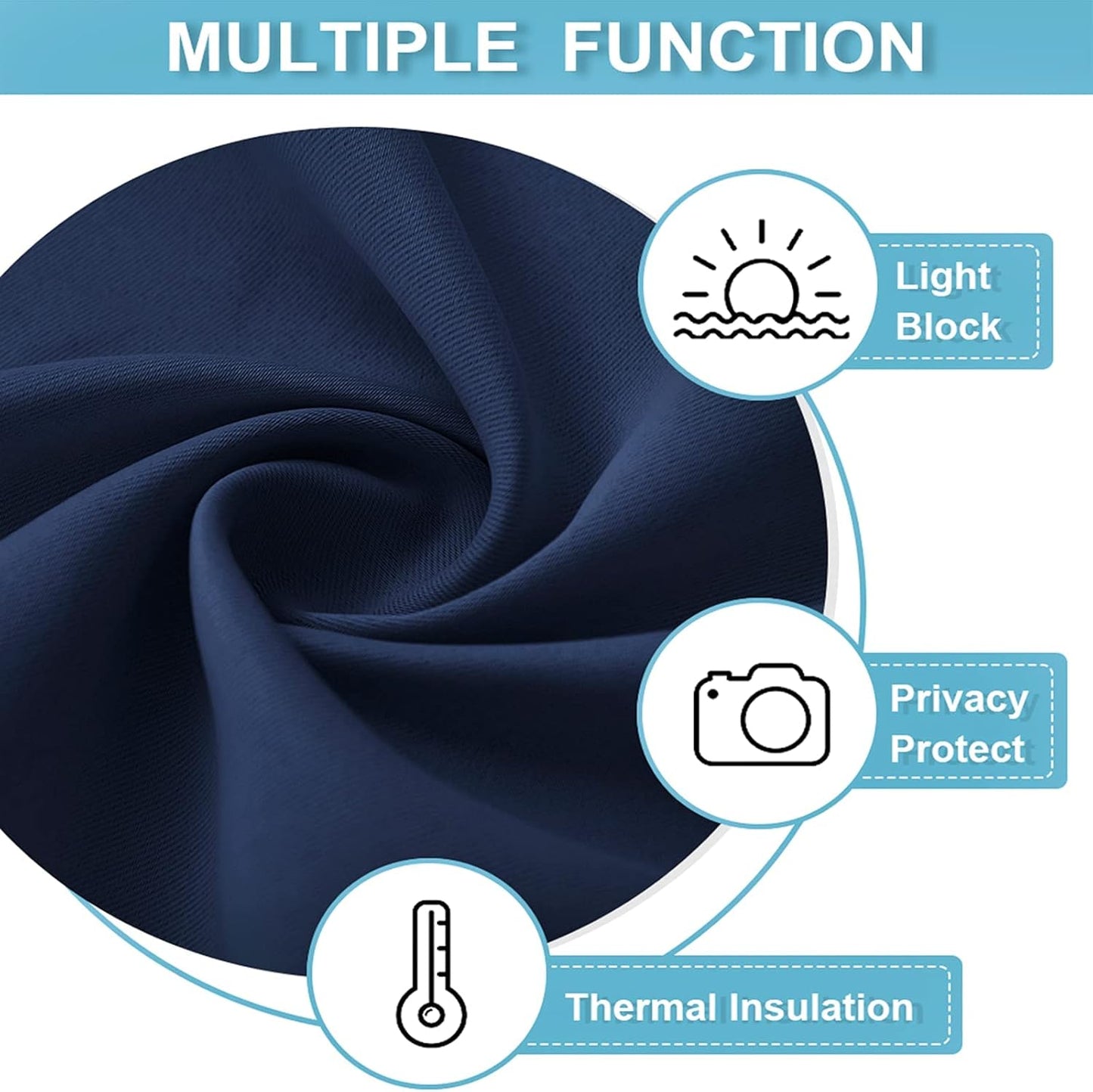 RYB HOME 45 inch Length Curtains for Kitchen, Room Darkening Narrow Window Drapes Thermal Insulated Privacy Covers for Basement RV Camper, W 29 x L 45 inch, Set of 2, Navy Blue