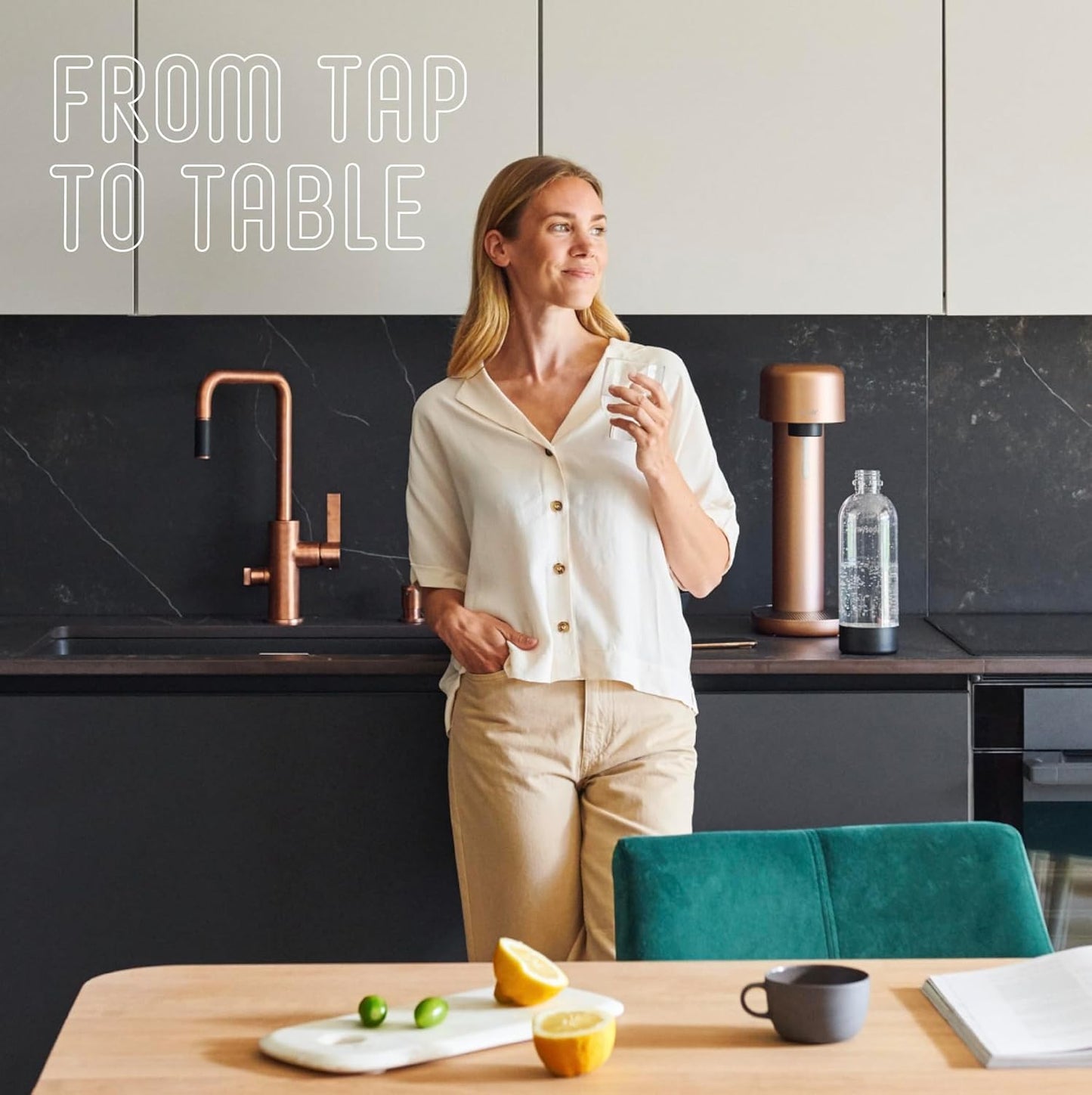 Mysoda Carbonating Bottles 2Pck 0.5L - Compatible with MySoda and any brands - Quick-Lock Reusable Bottles - Lid and Base Made of Wood Composite - BPA Free - Black