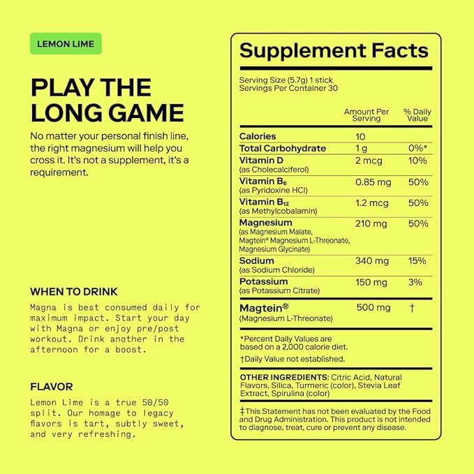 Magna Electrolyte Powder Drink Mix for Hydration, Energy & Focus Support with Magnesium L Threonate, Malate & Glycinate, Sodium, Potassium, Vitamin D, B6 & B12, Variety Pack Flavor, 14 Servings